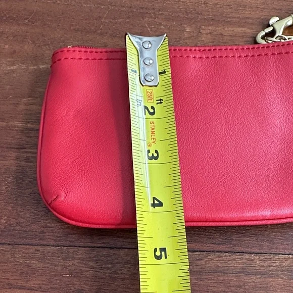 Coach Vibrant Red Leather Wristlet - Picture 4 of 4